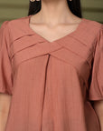 Pink Solid Regular Layered Top