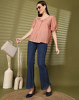 Pink Solid Regular Layered Top