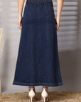 Women Denim Stretchable Maxi Skirt