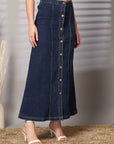 Women Denim Stretchable Maxi Skirt