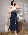 Women Denim Stretchable Maxi Skirt