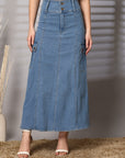 Light Blue Maxi-Length A-Line Skirts