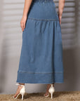 Blue A-Line Maxi Skirt