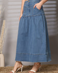 Blue A-Line Maxi Skirt