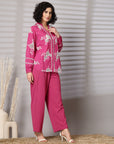 Embroidered Pure Cotton Shirt With Trousers Co-Ords