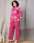 Embroidered Pure Cotton Shirt With Trousers Co-Ords