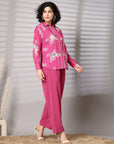 Embroidered Pure Cotton Shirt With Trousers Co-Ords