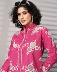 Embroidered Pure Cotton Shirt With Trousers Co-Ords