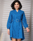 Women Puff Sleeves A-Line Dress