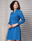 Women Puff Sleeves A-Line Dress