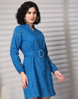 Women Puff Sleeves A-Line Dress