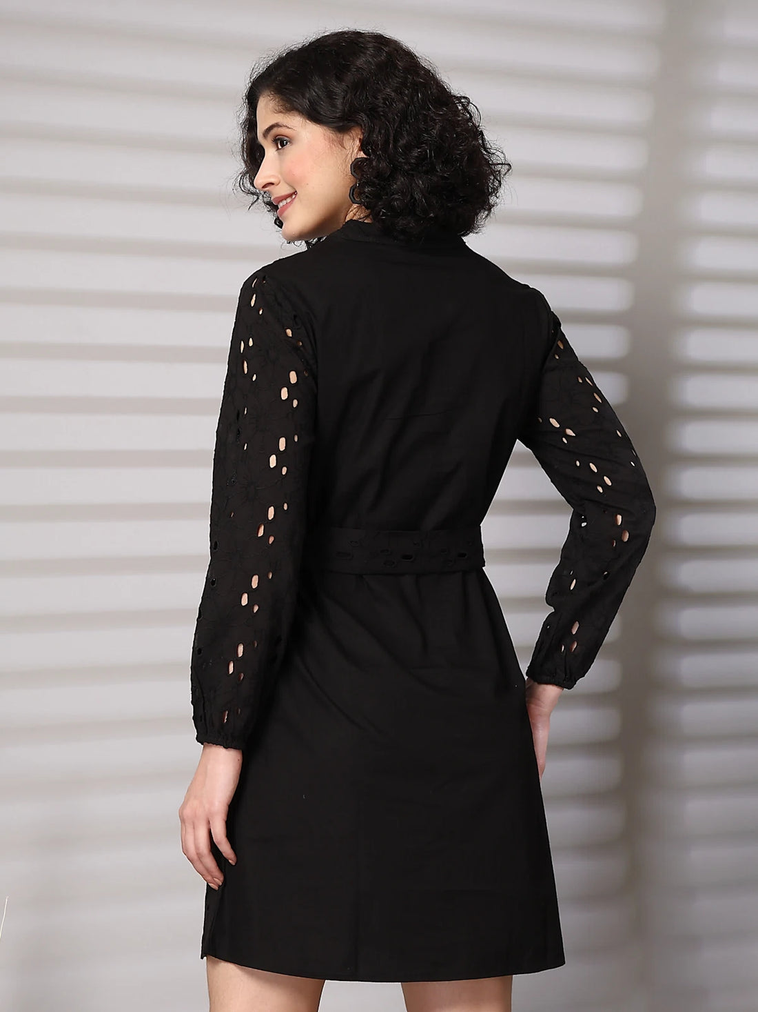 Women Puff Sleeves A-Line Dress