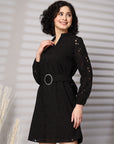 Women Puff Sleeves A-Line Dress