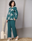 Embroidered Pure Cotton Shirt With Trousers Co-Ords