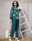 Embroidered Pure Cotton Shirt With Trousers Co-Ords