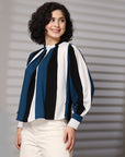 Women Colourblocked Round Neck Top