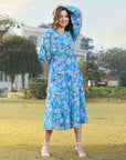 Floral Print Flared Sleeve Dress