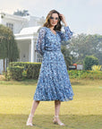 Floral Print Puff Sleeve Dress