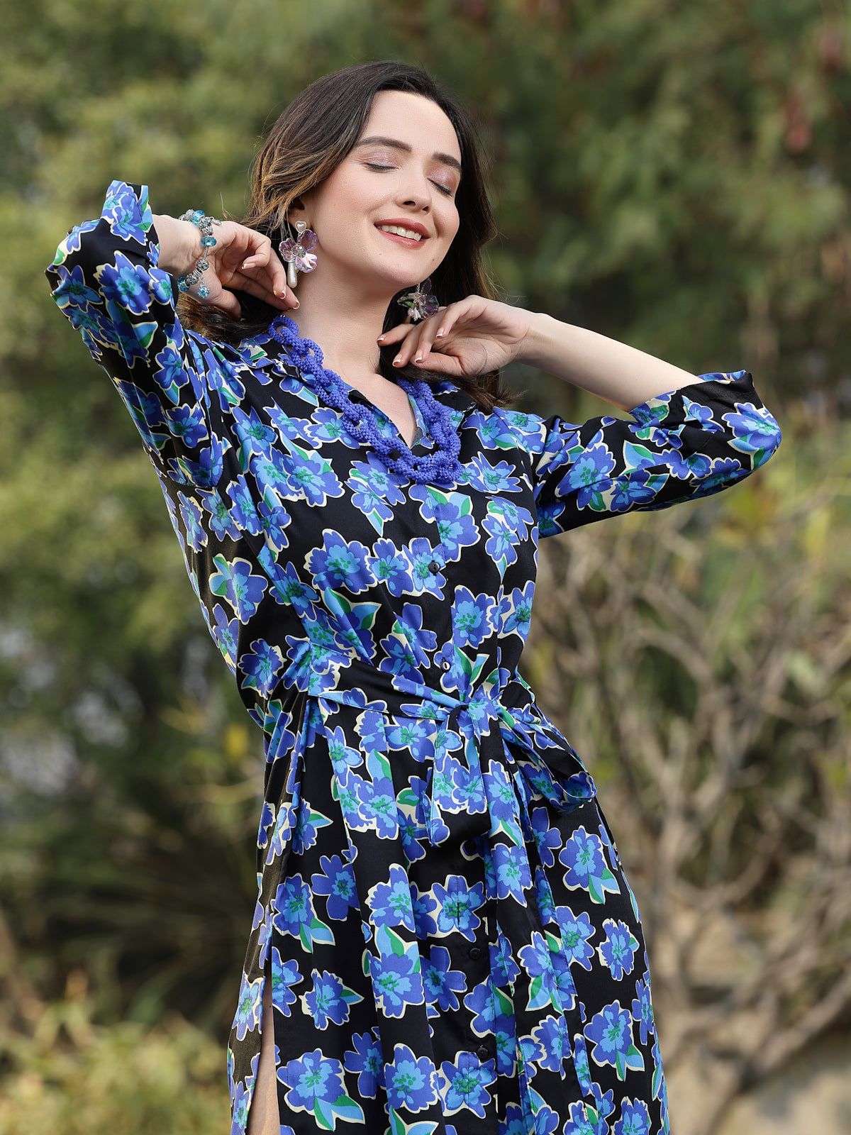 Floral Print Fit &amp; Flare Dress