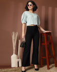 Sea Green collarless Buttoned Top