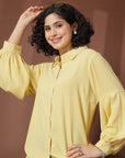 Yellow Solid Casual Shirt