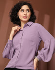 Mauve Solid Casual Shirt