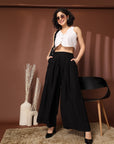 Women Loose Fit Pleated Trousers