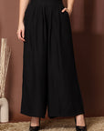 Women Loose Fit Pleated Trousers