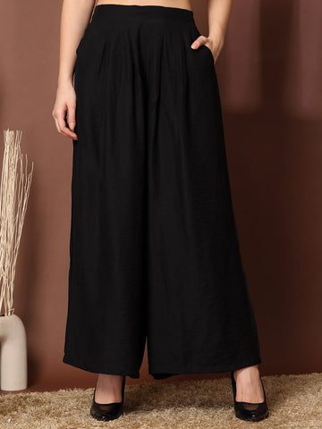 Women Loose Fit Pleated Trousers