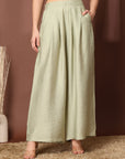 Women Loose Fit Pleated Trousers