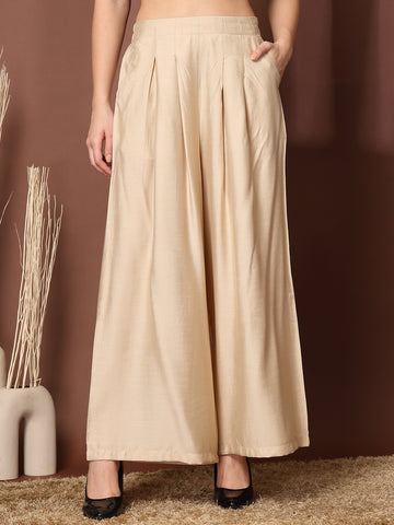 Women Loose Fit Pleated Trousers