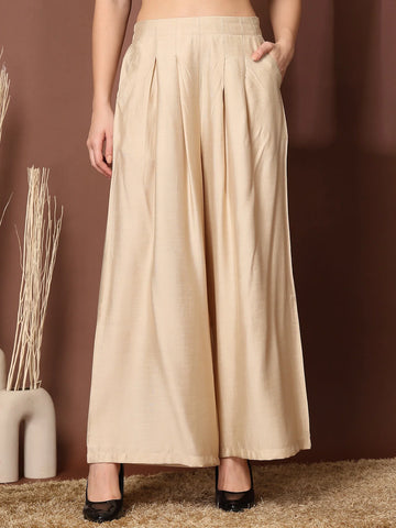 Women Loose Fit Pleated Trousers