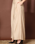 Women Loose Fit Pleated Trousers