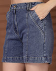 Blue Solid Shirt With Shorts Co-Ords Set