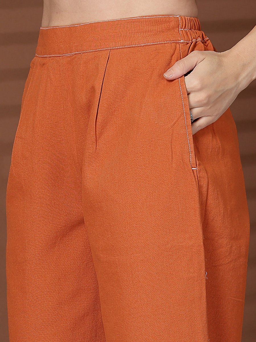 Round Neck Top With Trousers Co-Ords Set