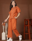 Round Neck Top With Trousers Co-Ords Set