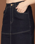 Solid Shirt collar Top With Skirt Co-Ords Set