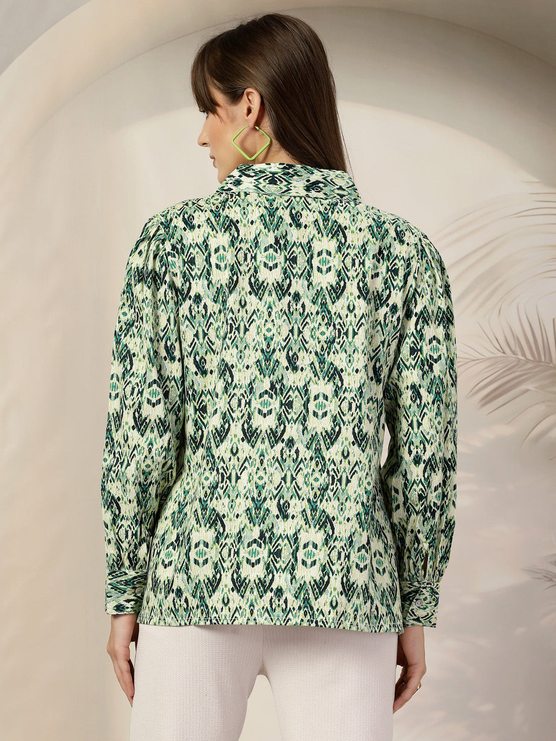 Women Floral Opaque Printed Casual Cotton Buttoned Top