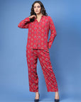 Ethnic Motifs Printed Mandarin Collar Shirt & Trouser