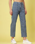 Women Blue Low Distress Stretchable Cotton Jeans