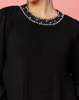 Ribbed Sequinned Regular Top