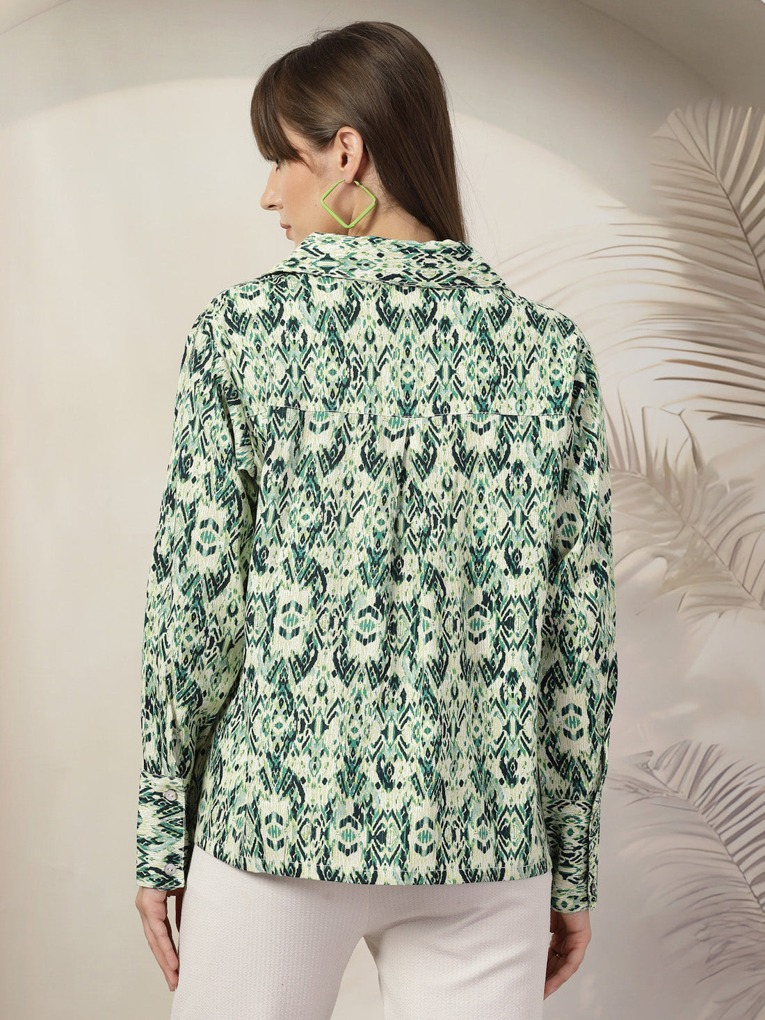 Women Floral Opaque Printed Casual Cotton Buttoned Top