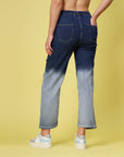 Women Blue Low Distress Heavy Fade Stretchable Cotton Jeans