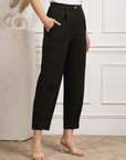 Women Pleated Mid Rise Trousers