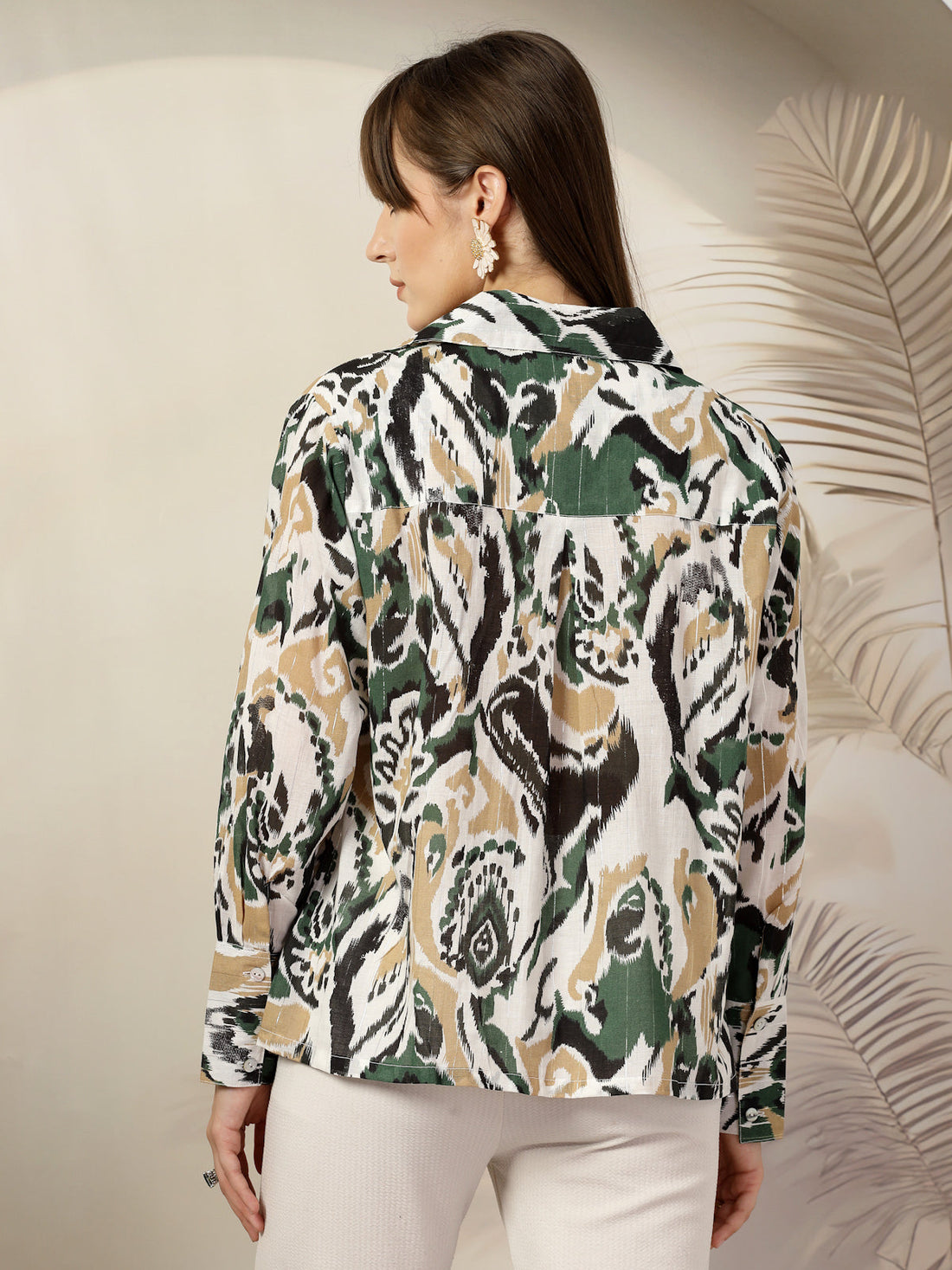 Women Animal Opaque Printed Casual Cotton Buttoned Top