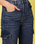 Women Blue Low Distress Stretchable Cotton Jeans