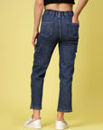 Women Blue Low Distress Stretchable Cotton Jeans
