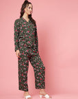 Floral Printed Mandarin Collar Shirt & Trouser