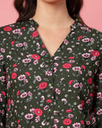 Floral Printed Mandarin Collar Shirt & Trouser