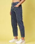 Women Blue Low Distress Stretchable Cotton Jeans